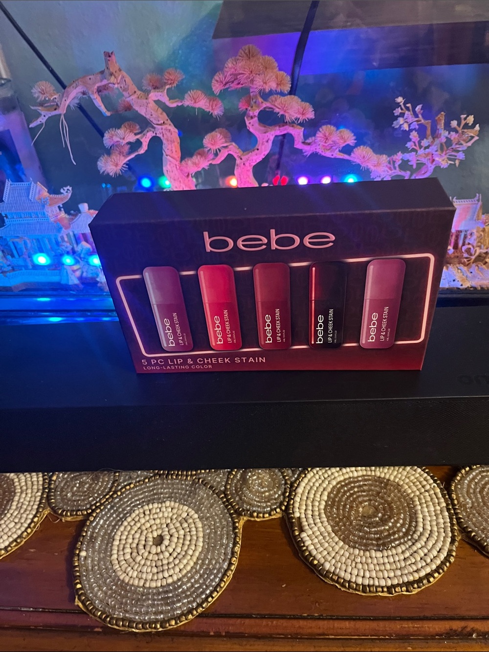 bebe Lip & Cheek Stain Set - Pink, Berry, Mauve, Plum, Rose Shades